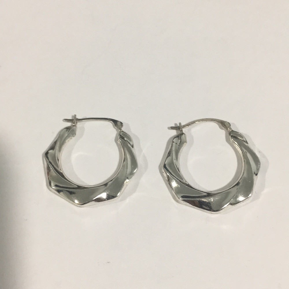 Sterling Silver Women's Twisted Hoop Earrings